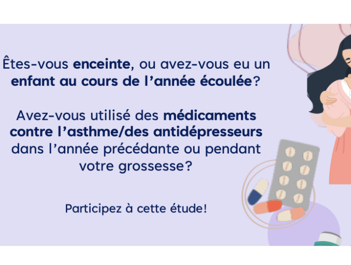 Etude internationale, médications contre l’asthme et dépression autour la grossesse